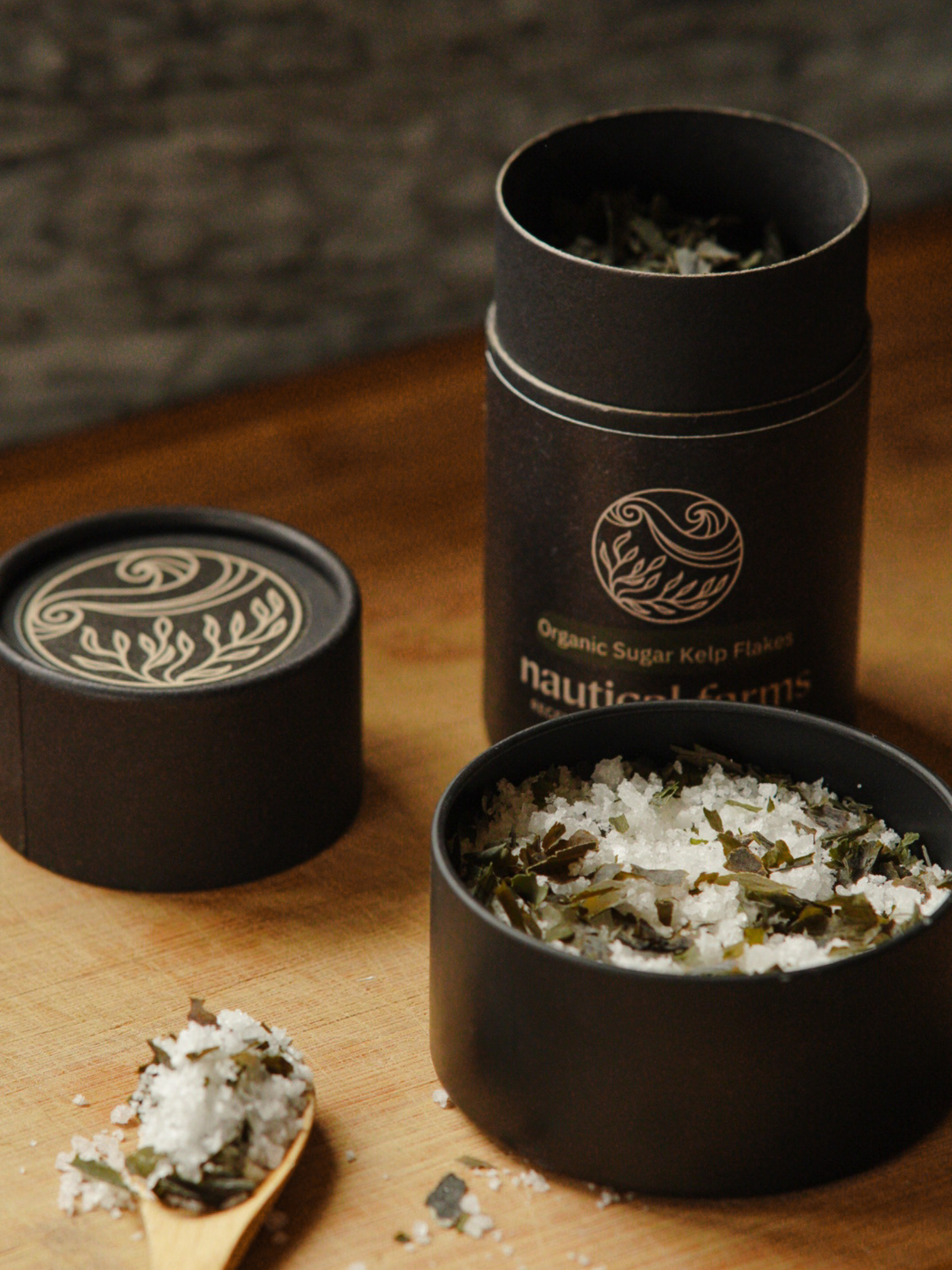Regeneratively Farmed Maine Seaweed Company - Nautical Farms - Kelp Flakes for seaweed recipes and more