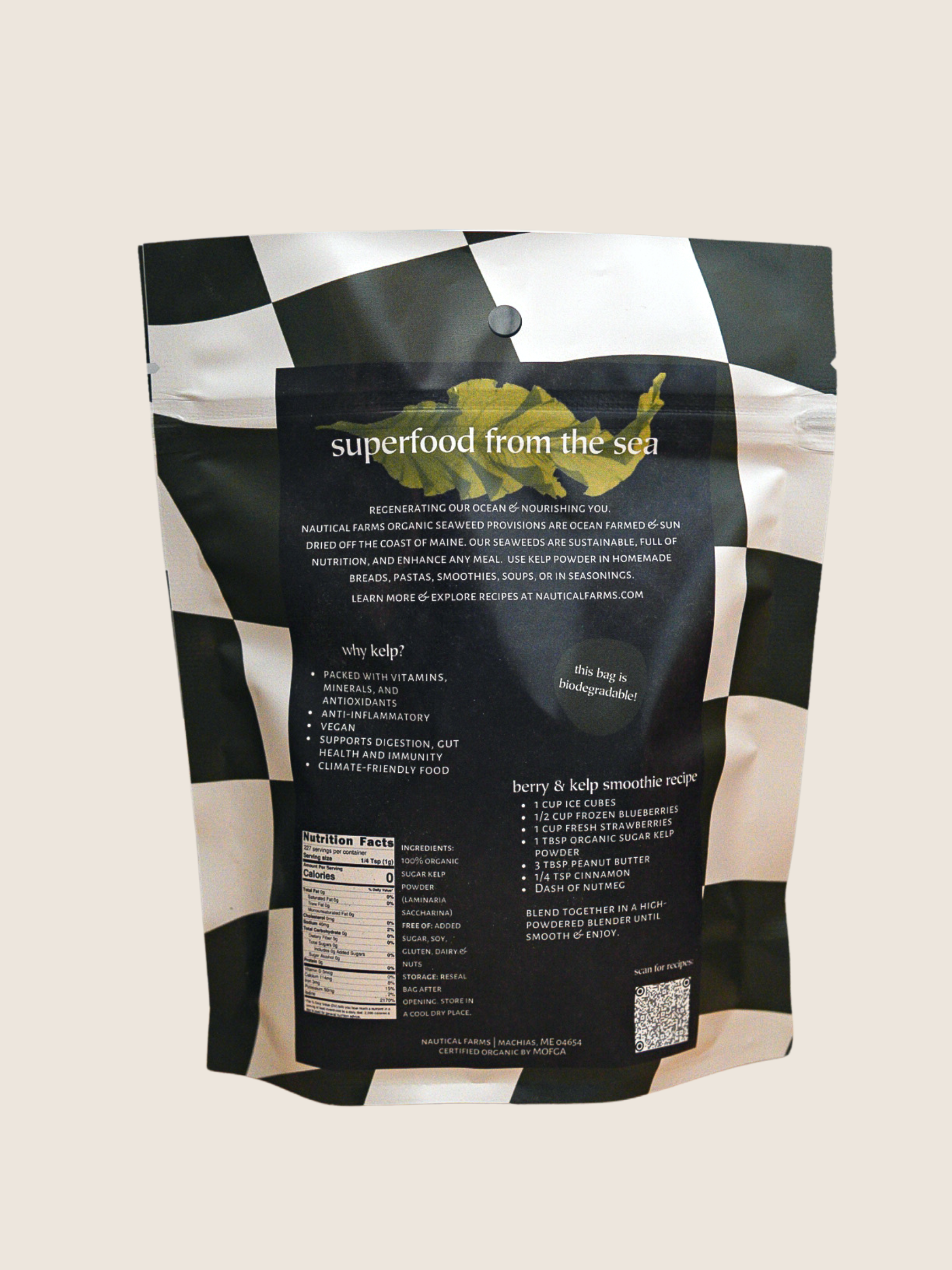 Organic Kelp Powder by Nautical Farms a Maine seaweed company
