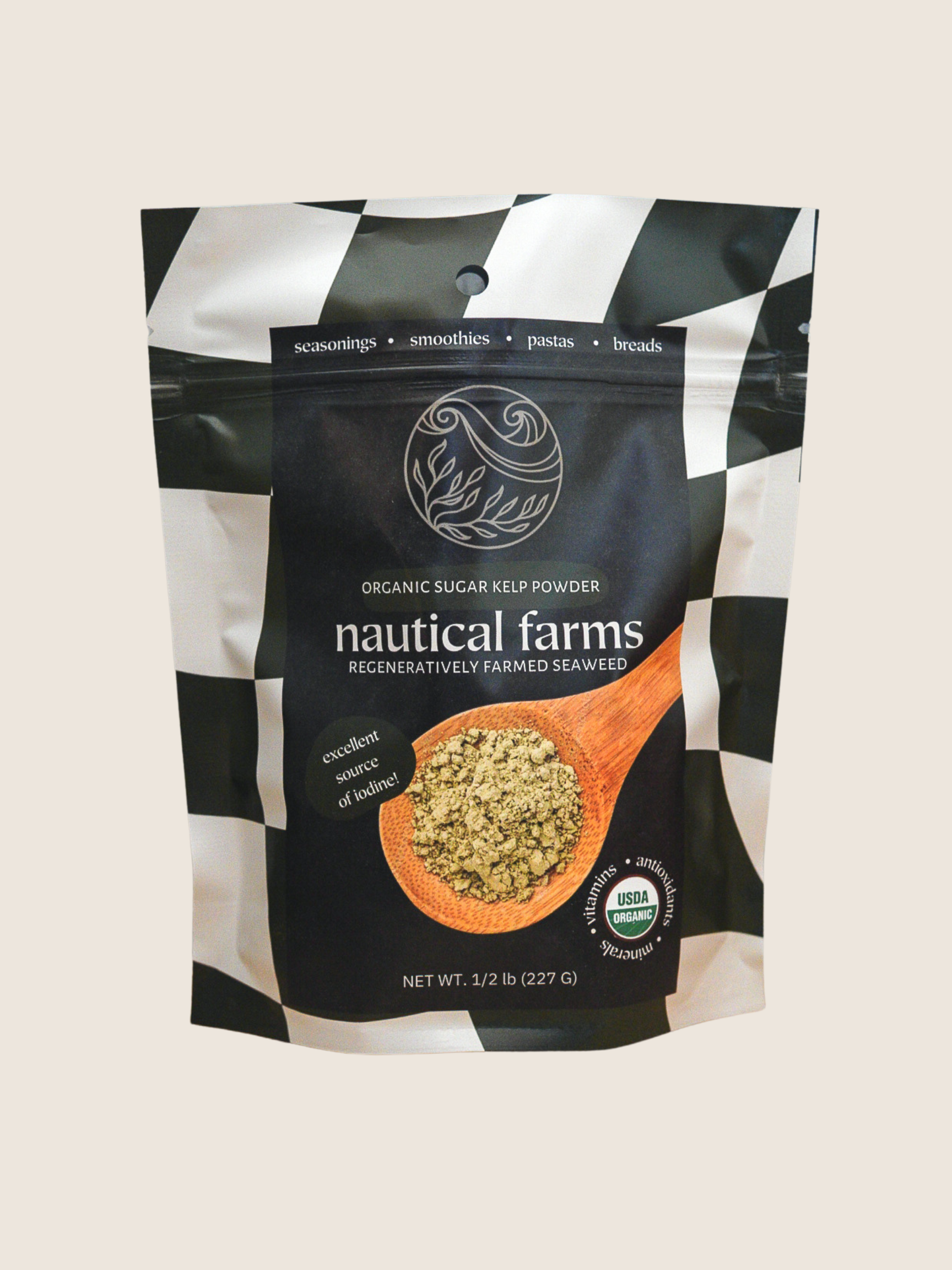 Organic Kelp Powder by Nautical Farms made from Maine Sea Kelp